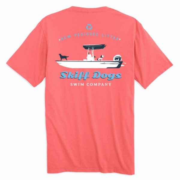 Skiff Dogs: Short Sleeve T-Shirt - Coral