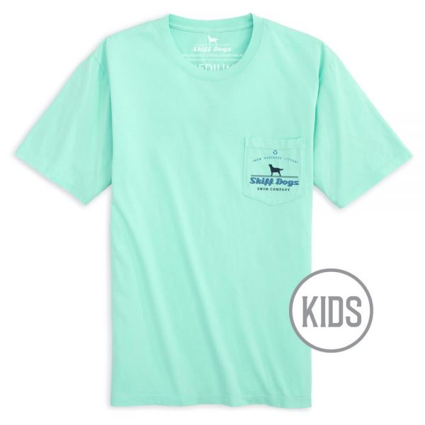 Skiff Dogs: Kid's Short Sleeve T-Shirt - Mint