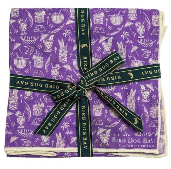 Tiki Happy Hour: Cotton Pocket Square - Purple