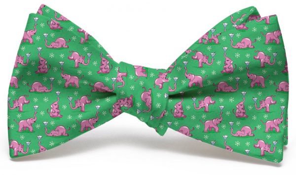 Pink Elephant Party: Bow - Green