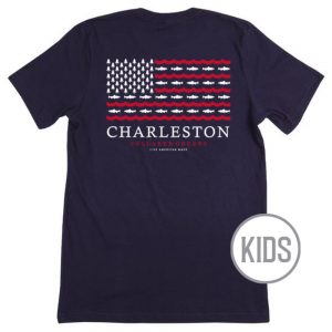 Trout Flag: Kid's Short Sleeve T-Shirt - Navy
