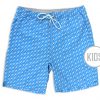 Reef Shark Rally: Kid's Swim Trunks - Light Blue