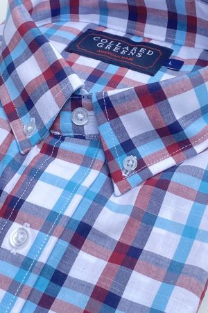 Rowland: Brookline Button Down Shirt - Blue/Red