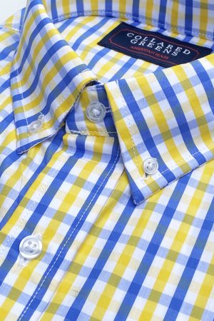 Norwood: Brookline Button Down Shirt - Blue/Yellow