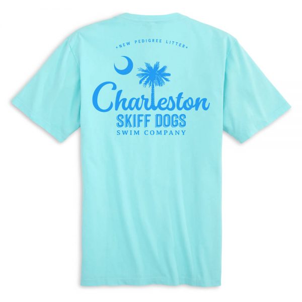 Skiff Dogs Hometown: Short Sleeve T-Shirt - Aquamarine