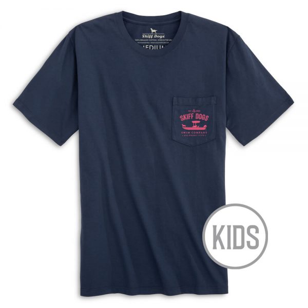 Skiff Dogs Hometown: Kid's Short Sleeve T-Shirt - Navy