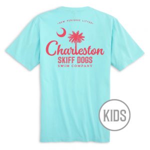 Skiff Dogs Hometown: Kid's Short Sleeve T-Shirt - Aquamarine