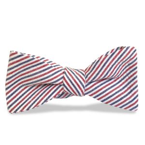 Seersucker: Carolina Cotton Bow - Red, White, and Blue