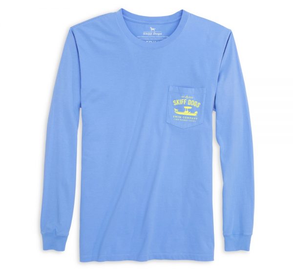 Skiff Dogs Hometown: Long Sleeve T-Shirt - Azure