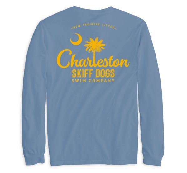 Skiff Dogs Hometown: Long Sleeve T-Shirt - Slate