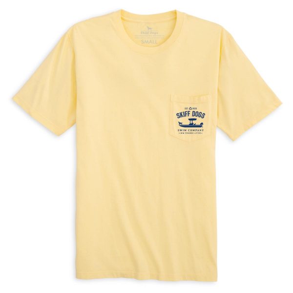 Skiff Dogs Hometown: Pocket Short Sleeve T-Shirt - Yellow/Blue