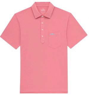 Upcycled Surf Polo: Skiff Dogs - Coral