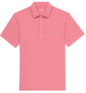 Upcycled Surf Polo: Palmetto Moon - Coral