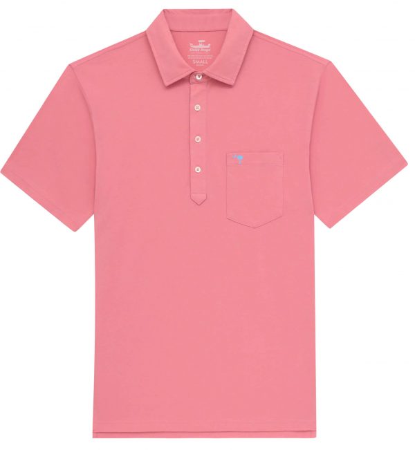 Upcycled Surf Polo: Palmetto Moon - Coral