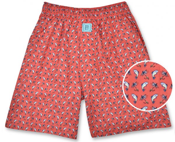 Gone Fishin': Boxers - Coral (S)