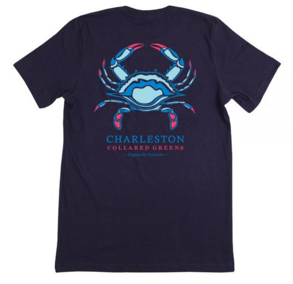Charleston Blue Crab: Short Sleeve T-Shirt - Navy