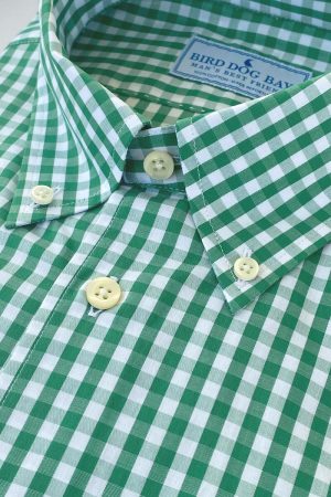 Mason: Woven Cotton Shirt - Green/White