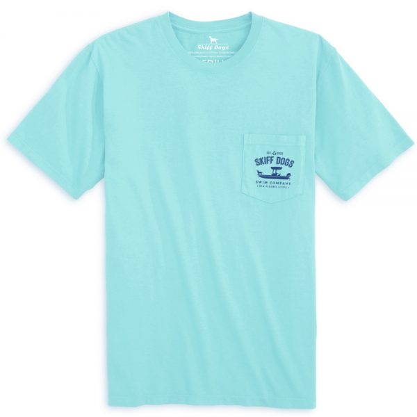 Motorin' Marlin: Pocket Short Sleeve T-Shirt - Aqua
