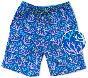 Key Largo Coral: Swim Trunks - Blue