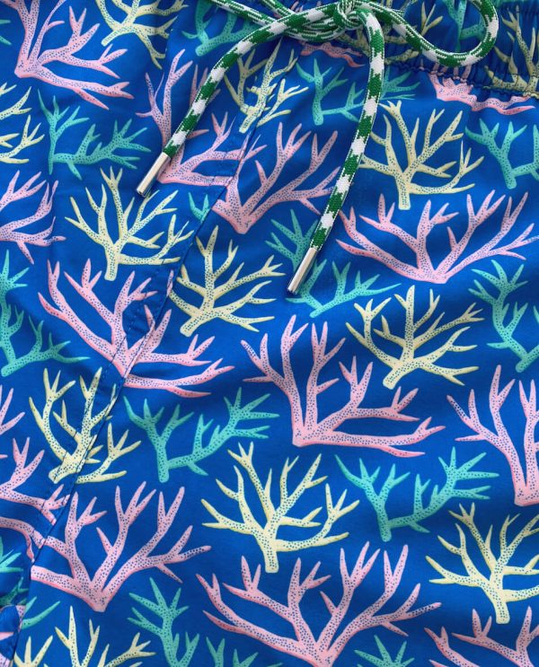 Key Largo Coral: Swim Trunks - Blue