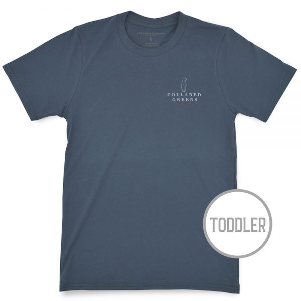 Patriotic Pup: Toddler Short Sleeve T-Shirt - Steel Blue