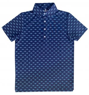 Upcycled Club Polo: Skiff Dogs - Navy