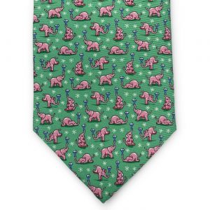 Pink Elephant Party: Tie - Green