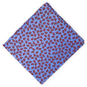 Dotted Pine: Silk Pocket Square - Blue