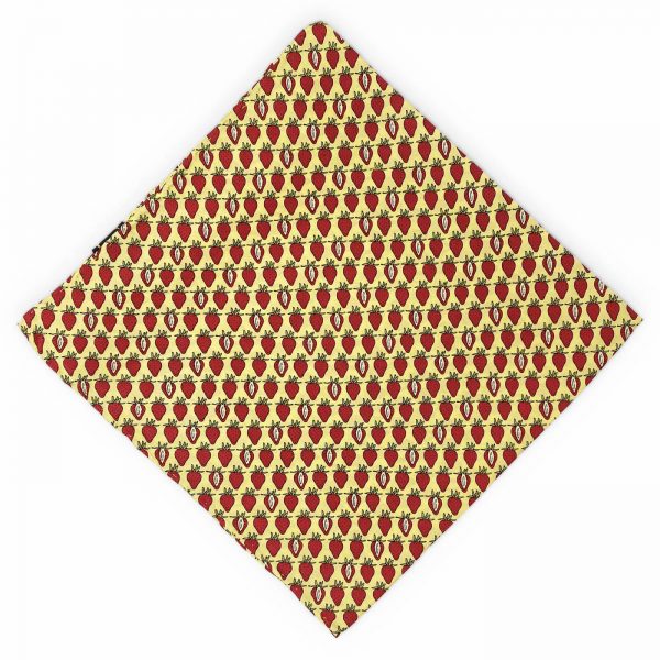 Strawberry: Silk Pocket Square - Yellow