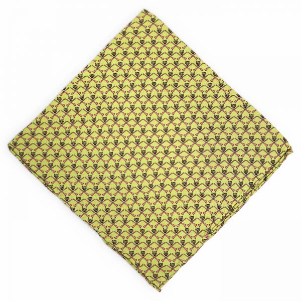 Fox & Horn: Silk Pocket Square - Green