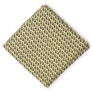 Spring Paisley: Silk Pocket Square - Yellow