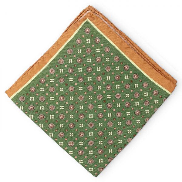 Medallions: Silk Pocket Square - Orange