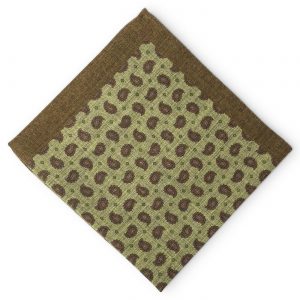 Pines: Silk/Wool Pocket Square - Brown