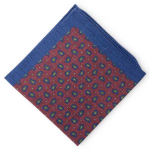 Pines: Silk/Wool Pocket Square - Blue