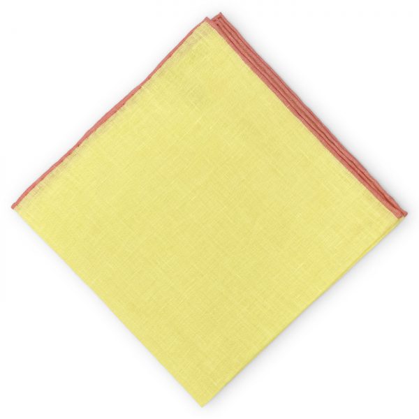 Antigua: Linen Pocket Square - Yellow