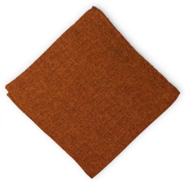 Solid: Wool/Cashmere Pocket Square - Orange