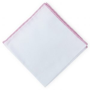 Tiny Check: Cotton Pocket Square - Pink