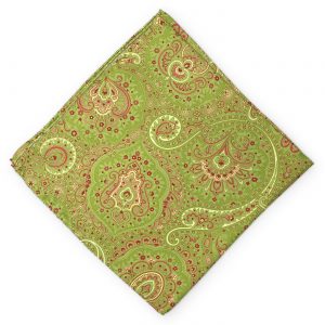 Paisley: Silk Pocket Square - Green