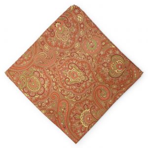 Paisley: Silk Pocket Square - Red
