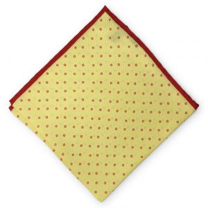 Tiny Circles: Silk Pocket Square - Yellow/Red