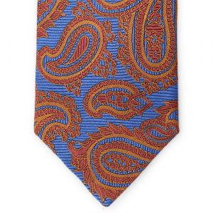 Paisley: Tie - Blue/Orange