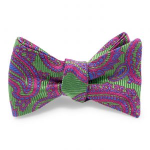 Paisley: Bow - Green/Pink