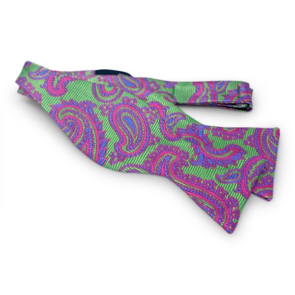 Paisley: Bow - Green/Pink