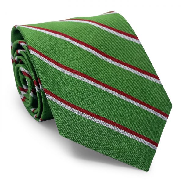 Double Stripe Repp: Tie - Green/Red