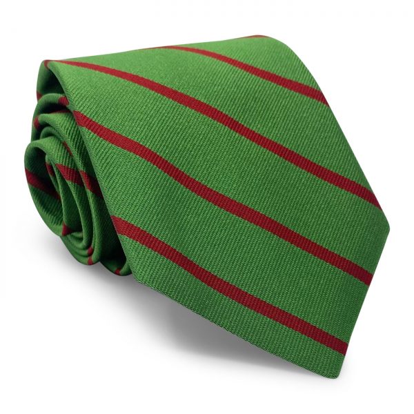 Single Stripe Repp: Tie - Green/Red
