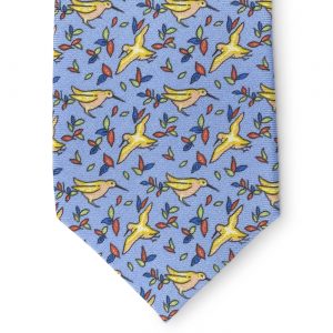 Birds in Flight: Tie - Blue