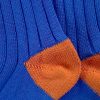 Wide Wale: Blue/Orange - Cushioned Combed Cotton