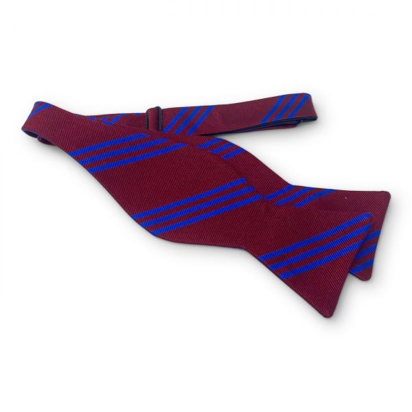 College Collection Stripes: Bow - Dark Red/Blue