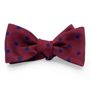 College Collection Dots: Bow - Dark Red/Navy
