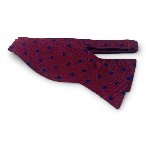 College Collection Dots: Bow - Dark Red/Navy